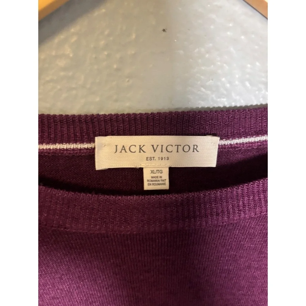 Jack Victor Mens 100% Virgin Wool‎ Purple Crewneck Sweater Size XL